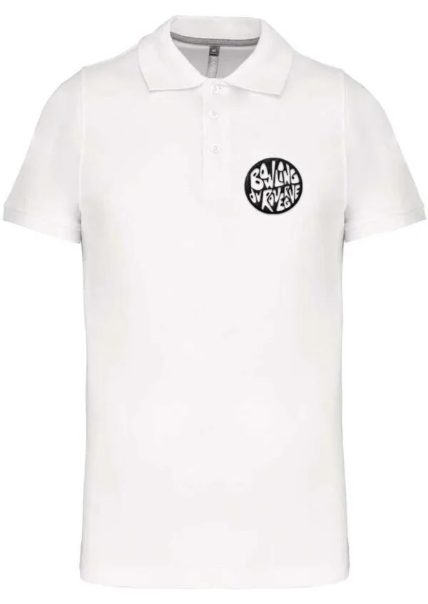 Polo brodé bowling blanc Homme